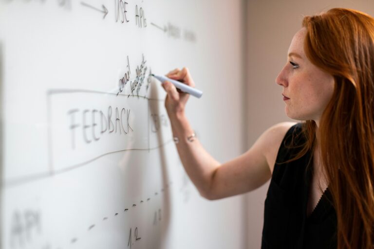 manager discussing the concept of feedback loop in sales