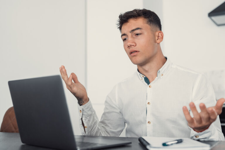 A professional searching for questions about Liberty Consulting and Management